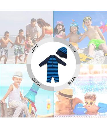 UPF 50+ Baby Boy Swimwear Set with Sun Hat | Navy One Piece Zip Swimsuit | 3-6 Months - Buy Online on SooperMarket.com