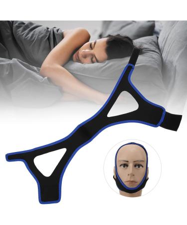 Adjustable Breathable Anti-Snoring Chin Strap - Black with Blue Edge - Buy Online on SooperMarket.com