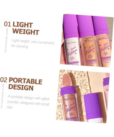 Mikinona Face Glitter 3pcs Highlight Pat Powder Glitter Loose Face Powder Makeup Highlighter Body Makeup Powder Voss Fairy - Buy Online on SooperMarket.com
