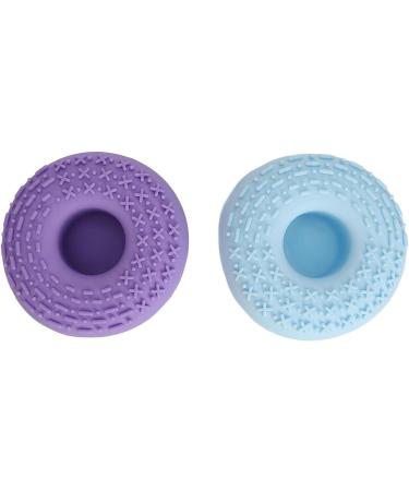 BORDSTRACT 2PCS Makeup Brush Cleaning Folding Bowl Beauty Tool Cleaning Washing Bowl Cute Shaped Soft Silicone Cosmetic Brushes Washing Tool Blue Purple - Buy Online on SooperMarket.com