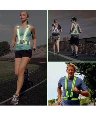 Adjustable High Visibility Reflector Vest for Biking & Jogging | Safety Vest with Strap Bracelet for Men & Women - Buy Online on SooperMarket.com