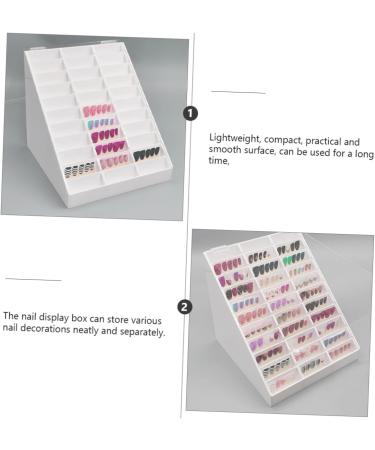 Healeved 1pc Nail Art Display Box Nail Polish Sample Display Nail Sample Display Board Manicure Display Board Nail Polish Display Rack Nail Gel Grid Display Stand White - Buy Online on SooperMarket.com