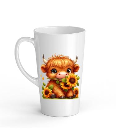 White Ceramic Baby Cow Mug - Large 483 ml Perfect for Hot Chocolate or Milk Fun and Easy to Use