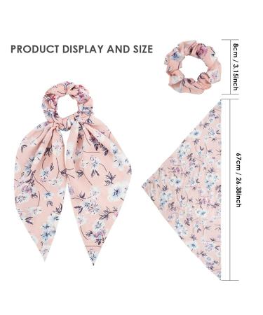 NAIHOD 10Pcs Floral Chiffon Hair Scarf Scrunchies - Women & Girls Elastic Hair Ties with Bowknot - Buy Online on SooperMarket.com
