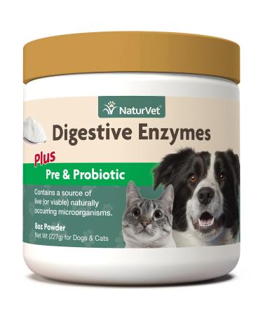 NaturVet Digestive Enzymes Plus Probiotic For Dogs & Cats 8 oz (227 g)