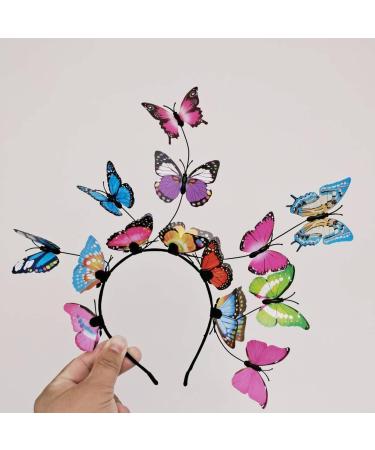 TIANNAIT 1 Colourful Butterfly Headband 5 Butterfly Clips Butterfly Hair Accessories Fairy Headband Butterfly Crown Headband for Halloween - Buy Online on SooperMarket.com
