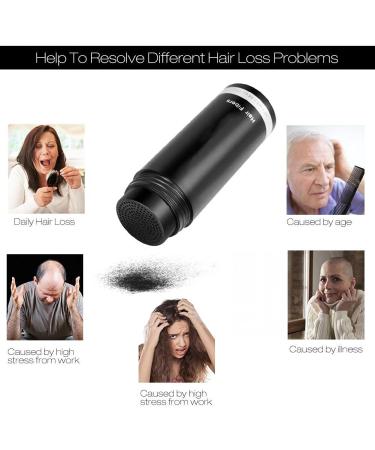 Professional Hair Thickening Solution - Hair Fibres Powder for Women and Men - 5 Colors Concealer for Thinning Hair - Pump Spray Applicator Included (Black) - Buy Online on SooperMarket.com