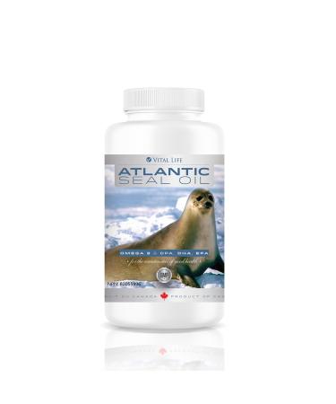 Vital Life Atlantic Seal Oil 500mg * 300 Softgels - Natural Rich Source of Omega-3 Fatty Acids & DPA/DHA/EPA for Optimal Health - Better Absorption - Boost Brain Power - Maintain Cardiovascular Health - Lower Cholesterol & Triglyceride - Anti-Inflammation