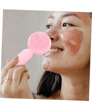 FOYTOKI Silicone Face Brush Silicone Facial Brush Face Scrubber Exfoliator Brush Exfoliate for Face Scrubber Facial Exfoliator Brush Face Silicone Scrubber Silicone Scrubber for Face 11x5cm Pink - Buy Online on SooperMarket.com