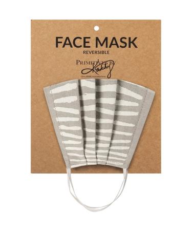 Reusable Non-Medical Reversible Double Sided Cloth Face Off White and Gray - Parker Print and Solid