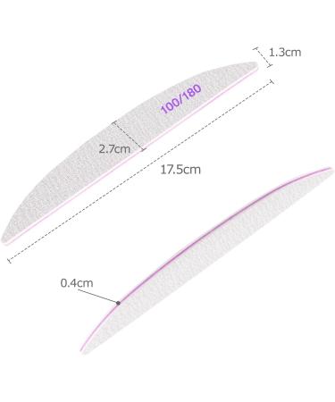 Professional Nail Files 20 Pieces Professional Double-Sided Reusable Nail File 100/180 Grit for Nail Salons DIY Nail Art at Home - Buy Online on SooperMarket.com