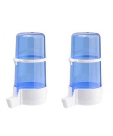 Moondown Farm 400ml Bird Finch Canary Drinker with Clips for Cage Wires (2 Pack)