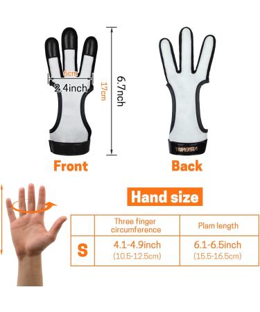 VISEMAN Genuine Leather Archery Finger Guard Gloves - Compound Recurve Bow & Arrow Protector | Outdoor Hunting Gear - Small Black - Buy Online on SooperMarket.com