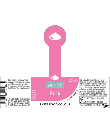 Squires Kitchen Pink Food Colouring Paste - 20g | Concentrated for Sugarpaste, Fondant, Buttercream & More - Buy Online on SooperMarket.com