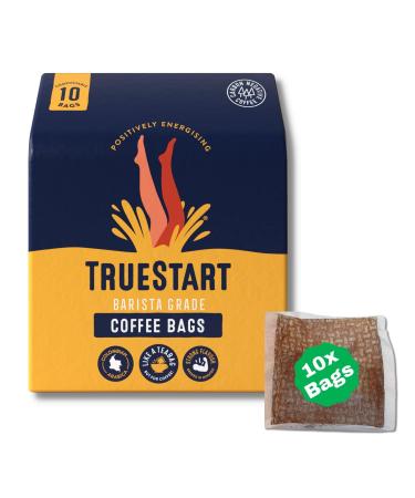 TrueStart Barista Coffee Bags Energising Colombian Arabica Quick Brew Biodegradable Bags - 10 Bags (Pack of 1 Total of 10 Coffee Bags) Energising Colombian 10 Count (Pack of 1)