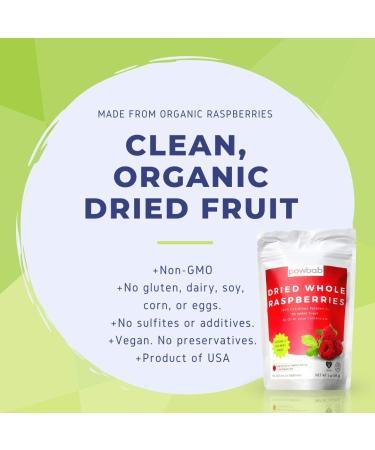 100% USA Grown Organic Whole Dried Raspberries - No Sugar Added, Unsweetened Dehydrated Fruit for Baking (3 oz) - Buy Online on SooperMarket.com