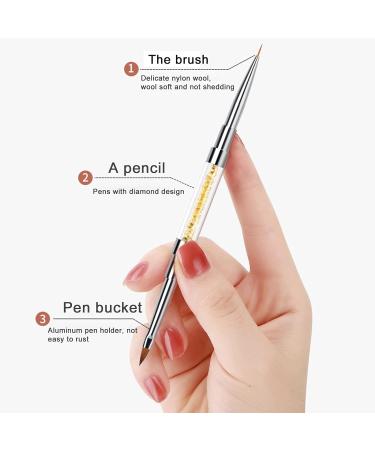 Sanwood Nail Pencil & Nail Art Brush - Double Head Strass Pen Holder for Cosmetics & DIY Nail Art - Buy Online on SooperMarket.com
