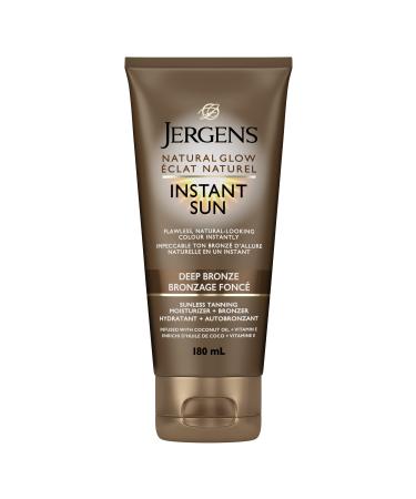 Jergens Natural Glow Instant Sun Sunless Tanning Moisturizer + Bronzer Deep Bronze (180 mL)