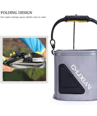 Drasry Collapsible Fishing Bait Bucket - Portable Multi-Functional Live Lures Bucket - Buy Online on SooperMarket.com