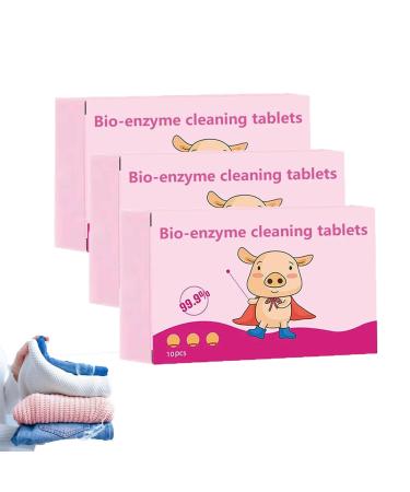 Multi-Functional Bio-Enzyme Cleaning Tablets Multifunctional Cleaning Tablets Bio-Enzyme Explosive Salt for Cleaning all Kinds of Clothing Shoes Curtains (3 PCS)