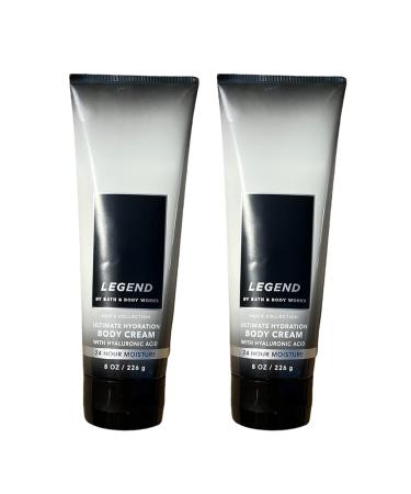 Bath and Body Works Legend Men's Collection Ultimate Hydration Ultra Shea Body Cream 8 Oz 2 Pack (Legend)