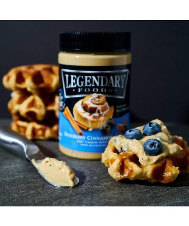 Legendary Foods Almond Butter | Blueberry Cinnamon Bun Flavor | Keto-Friendly, Low Carb, Vegan | 16oz Jar - Buy Online on SooperMarket.com