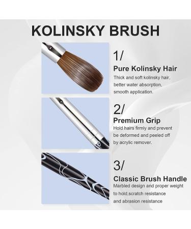 Shine Chance Size 10 Acrylic Nail Art Brush - 100% Pure Kolinsky Hair, Oval Shape, Professional Manicure Tool for DIY Home Salon - Buy Online on SooperMarket.com