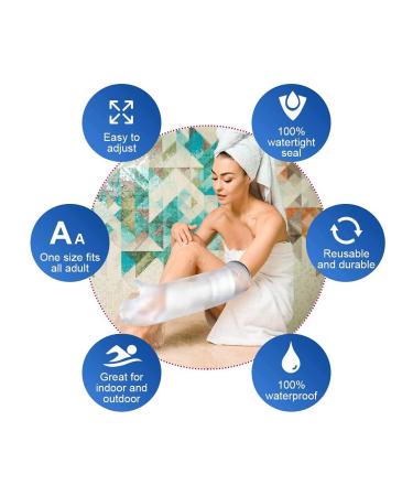 siyewio Waterproof Cast Cover Arm Adult Forearm for Shower Bath Swimming Watertight Protection Fingers Wrists Wound - Buy Online on SooperMarket.com
