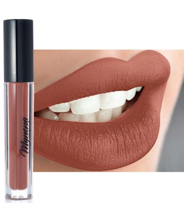 Mynena Terracota Brown Matte Lip Stain Long Lasting Kissproof Waterproof Lightweight No Smudge Talc-Free Mica-Free Gluten-Free and Paraben-Free | Zoe