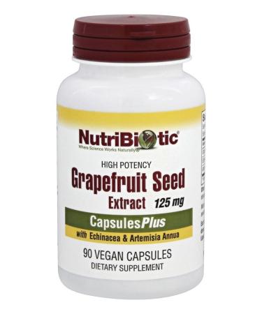 NutriBiotic Grapefruit Seed Extract with Echinacea & Artemisia Annua High Potency 125 mg 90 Vegan Capsules