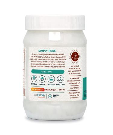 Nutiva Organic Cold-Pressed Virgin Coconut Oil 15 Fl Oz - USDA Organic, Non-GMO, Vegan, Keto & Whole30 Approved - Buy Online on SooperMarket.com