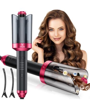 Automatic Curling Iron - 1 Large Rotating Barrel 4 Temp Settings Anti-Scald & Anti-Tangle Fast Heating Hair Curler - Perfect for International Shipping - Buy Online on SooperMarket.com