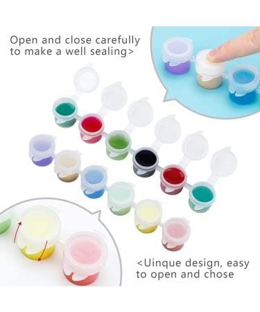 36 Large Empty Paint Pots with Lids - 5ml/0.17oz Acrylic Paint Containers for Kids Classroom Art Supplies - Buy Online on SooperMarket.com