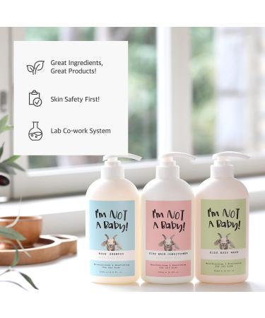 Kids Shower Gift Set | Plant-Based Shampoo Conditioner & Body Wash for Dry Sensitive Skin | Goat Milk | Allergen-Free & Cruelty-Free - Buy Online on SooperMarket.com