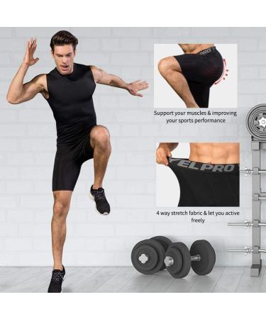 Compression Shorts Men with Pocket - Green Large | Workout Baselayer Short - Buy Online on SooperMarket.com