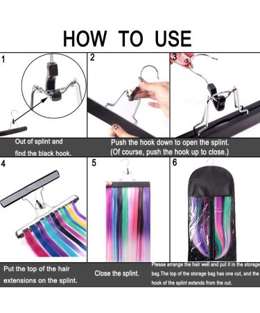 2PCS Portable Hair Extension Holder with Wooden Hanger - Dust-proof Storage Bags for Human Hair and Wigs (Black) - Buy Online on SooperMarket.com
