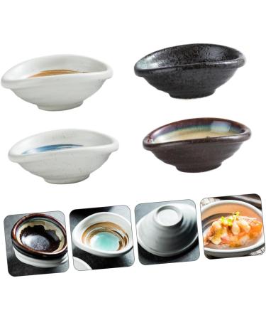 Zerodeko 4pcs Ceramic Side Dish Sauce Plate Condiment Dish Soy Sauce Small Saucer Dipping Bowl Fruit Salad Bowls Japanese Snack Fruit Snack Ice Food Container Household Ceramics Pickles - Buy Online on SooperMarket.com