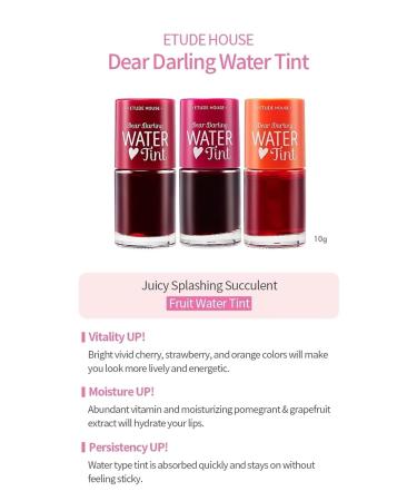 ETUDE HOUSE Dear Darling Water Tint Cherry Ade | Bright Lip Tint with Pomegranate & Grapefruit Extract - 0.35 Ounce - Buy Online on SooperMarket.com