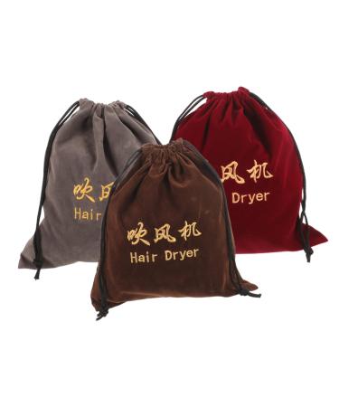 Baluue 3 Pcs Hair Dryer Storage Bag Portable Hair Dryer Bags Travel Makeup Bag Organizer Fabric