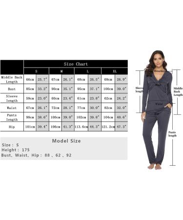 Irdcomps Women's Maternity Pyjamas Set - Cotton Nursing Nightwear PJ Set for Breastfeeding, Long Sleeve Sleepwear, Pregnancy Hospital Home - M Grey - Buy Online on SooperMarket.com
