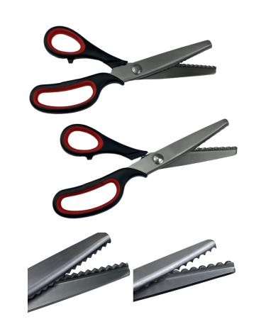 LIZARA Professional Heavy Duty Pinking Shears Scissors for Fabric | Pack of Zig Zag Scissors and Scalloped Pattern Scissors | Pinking Shears for Fabric Cutting | zigzag scissors | tailor scissors