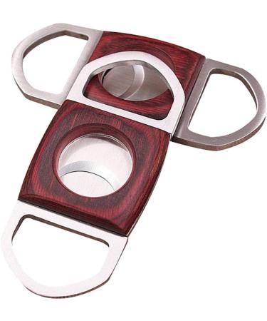 amropi Cigar Cutter Guillotine Stainless Steel Mahogany Wood Cigar Clippers in Gift Pouch 2 Pack (Silver Red x 2) - Buy Online on SooperMarket.com