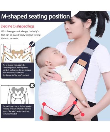 HINATAA Breathable Baby Sling | Adjustable Baby Carrier Wrap with Quick Dry Thick Shoulder Straps | Suitable for 0-36 Months Baby | Pink B - Buy Online on SooperMarket.com
