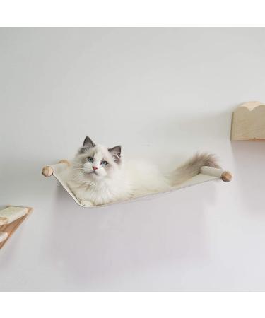 Wall Mounted Cat Hammock & Climbing Shelf with Sisal Scratching - 4 Step Stairway for Sleeping, Playing & Lounging - Cat Furniture - Buy Online on SooperMarket.com