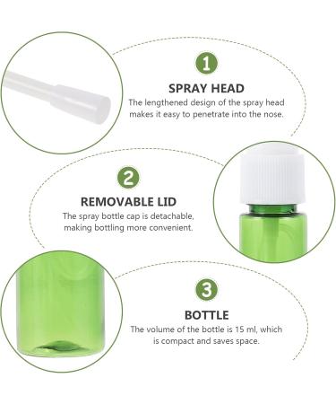 Hemoton 10 Pack Refillable Nasal Spray Bottles 15 ml - Empty Nasal Sprayers for Travel - Green 9x2.4x2.4 cm - Buy Online on SooperMarket.com