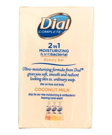 Dial Complete Coconut Milk Beauty Bar Soap - Moisturizing & Antibacterial - 6 Bars Total - Buy Online on SooperMarket.com