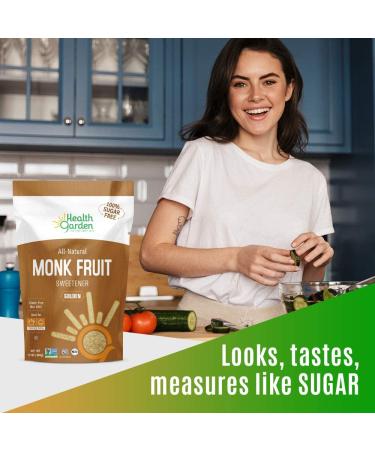 Health Garden Monk Fruit Sweetener Golden 16 oz - All Natural, Zero-Calorie Sweetener - Buy Online on SooperMarket.com