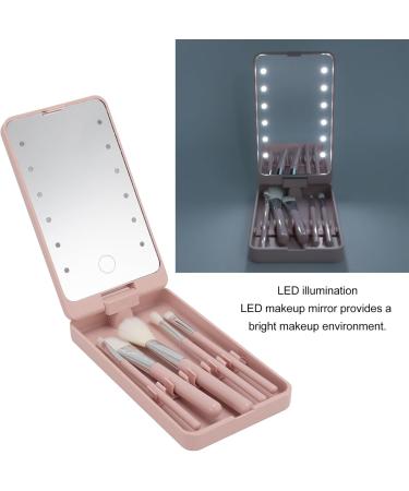 KKPLZZ Makeup Brush Set with Mirror Multifunctional Cosmetic Brushes Kit with Rotatable Foldable LED Mirror for Home Dormitory Travel - Buy Online on SooperMarket.com
