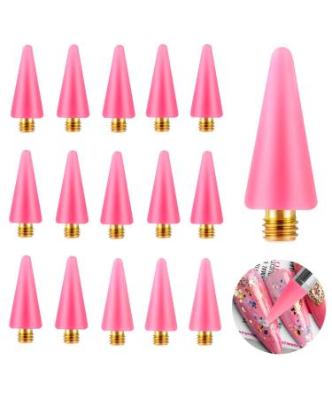 Lusofie 16Pcs Wax Replacement Head Tips Nail Rhinestones Picker Head Rhinestone Picker Tool Wax Tip for Nail Dotting Gem Jewelry Pick(Pink)