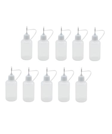 10 Pieces 30ml Precision Tip Applicator Bottle Needle Tip Glue Applicator Bottle DIY Quilling Tool Precision Bottle Needle Bottle Squeeze Bottle White